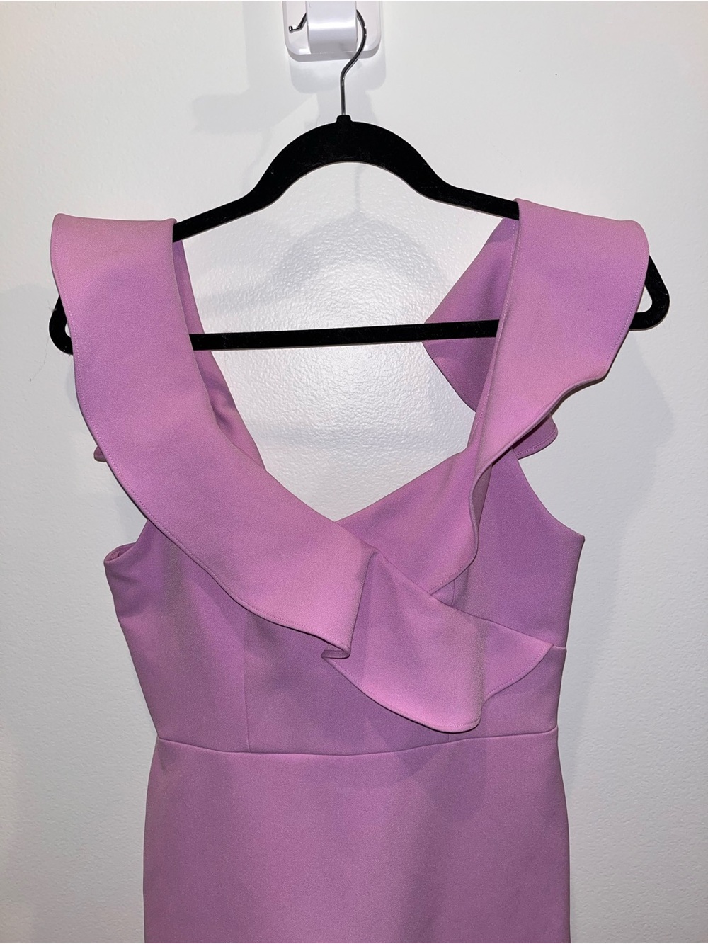 BCBGMaxAzria Lilac Ruffle Strap Mini Dress - Picture 4 of 13